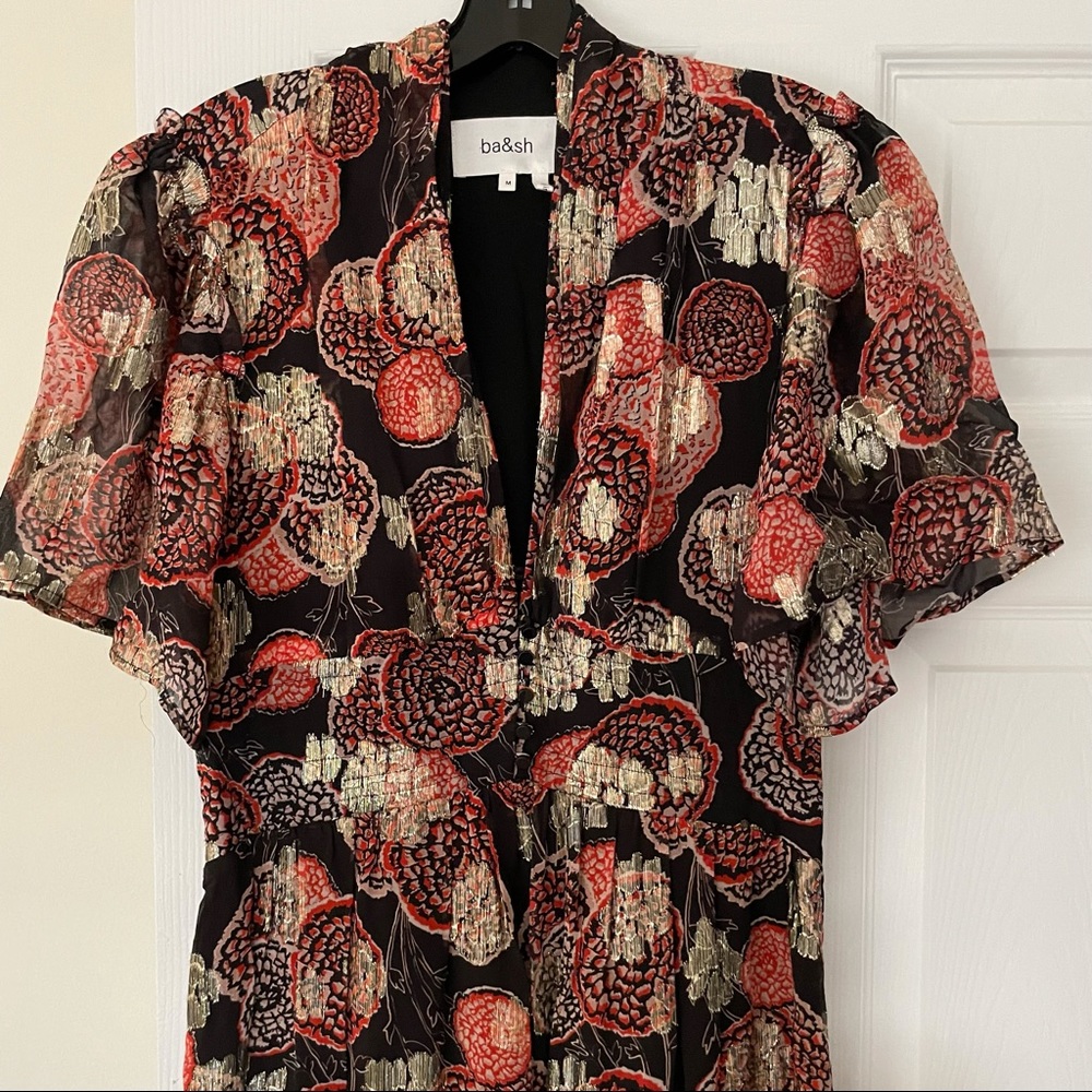 ba&sh Floral Maxi Dress - Black and Red - Picture 11 of 12